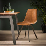 Eetkamerstoelen - Eetkamerstoel Bruin Siena Saddle PU Kunstleer - Dimehouse