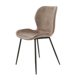 Eetkamerstoelen - Set van 4 eetkamerstoelen Argo Velours champagne - Dimehouse
