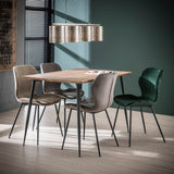Eetkamerstoelen - Set van 4 eetkamerstoelen Argo Velours champagne - Dimehouse