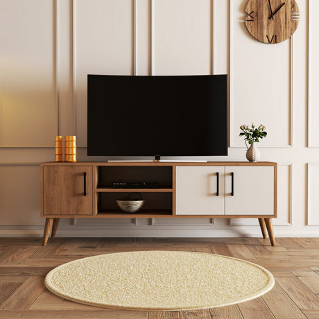 TV Meubels - TV Meubel Exxen Eik Wit Melamine 150x52x34 cm - Dimehouse