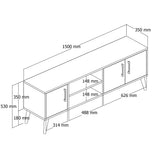 TV Meubels - TV Meubel Exxen Eik Melamine 150x52x34 cm - Dimehouse