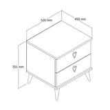 Nachtkastjes - Nachtkastje Versa Eik Melamine 52x55,1x45 cm - Dimehouse