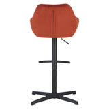 Barkrukken - Venom Barkruk Copper Velvet - Verstelbare Draaibare Barstoel met Armleuning - Dimehouse