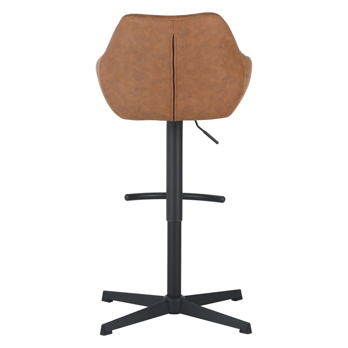 Barkrukken - Venom Barkruk Cognac Eco - leer - Verstelbare Draaibare Barstoel met Armleuning - Dimehouse