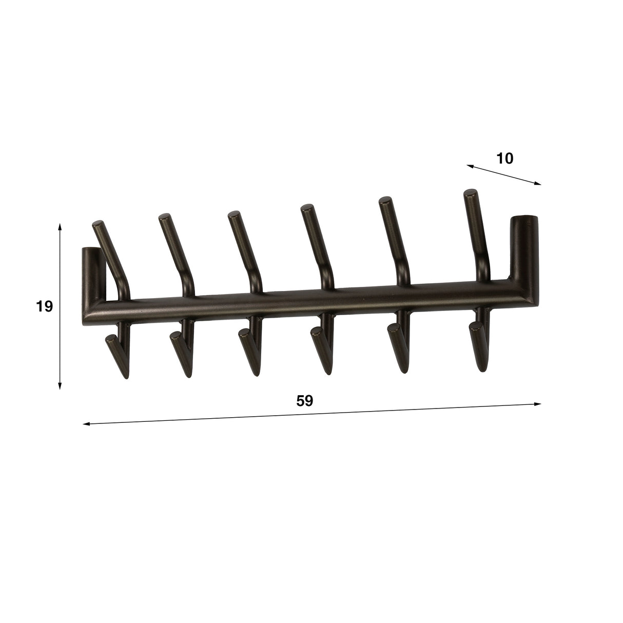 Kapstokken - Kapstok Kym Drift brown 2x6 haken - Dimehouse