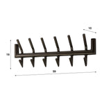 Kapstokken - Kapstok Kym Drift brown 2x6 haken - Dimehouse