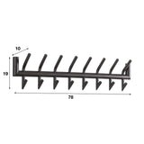 Kapstokken - Kapstok Kym 2x8 Haken Mat Donkergrijs 78 cm - Dimehouse