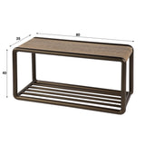 Garderobemeubelen - Schoenenbank Senna Drift brown 80x35 cm - Dimehouse