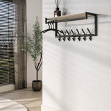 Kapstokken - Wandkapstok Aria 2x7 haken Travertine Melamine Bronskleurig - Dimehouse