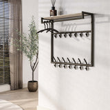 Kapstokken - Wandkapstok Aria 3x7 haken Travertine Melamine Bronskleurig - Dimehouse