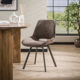Eetkamerstoelen - Set van 4 eetkamerstoelen Riviera Rich Taupe draaibaar - Dimehouse
