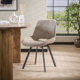 Eetkamerstoelen - Set van 4 eetkamerstoelen Riviera Rich zand draaibaar - Dimehouse