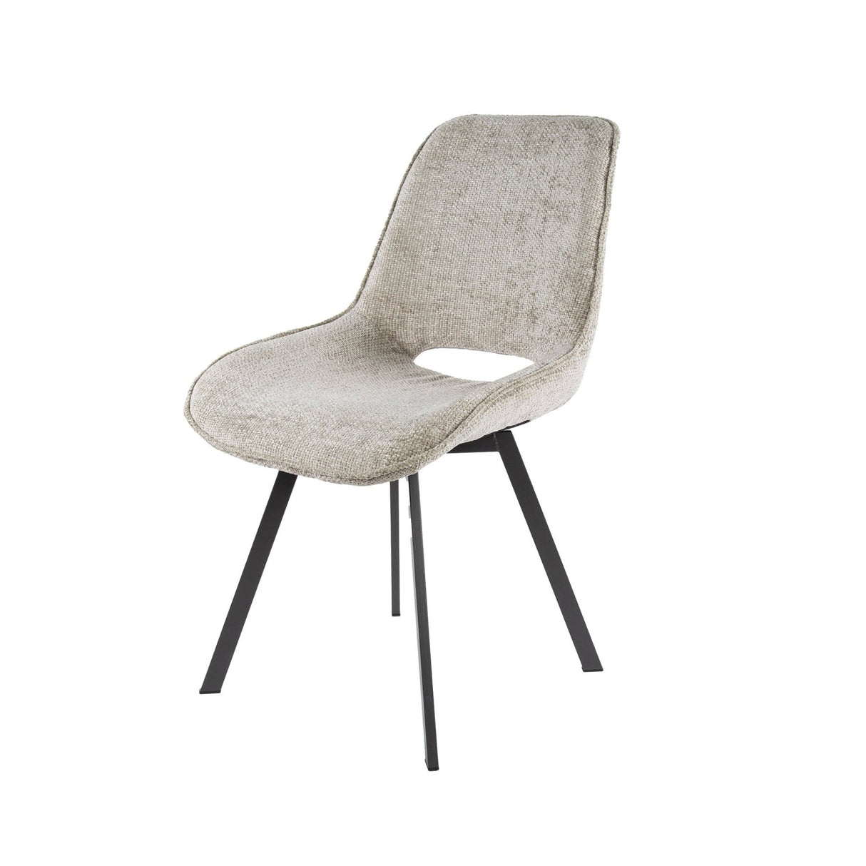 Eetkamerstoelen - Moderne Eetkamerstoel Riviera Rich Zand Draaibaar Zonder Armleuningen - Dimehouse