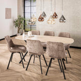 Eetkamerstoelen - Set van 4 eetkamerstoelen Riviera Rich champagne draaibaar - Dimehouse