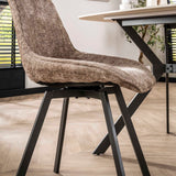 4er Set Esszimmerstühle Riviera Rich Champagner drehbar