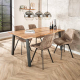 4er Set Esszimmerstühle Riviera Rich Champagner drehbar