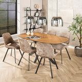 Eetkamerstoelen - Moderne Eetkamerstoel Riviera Rich Champagne Draaibaar Zonder Armleuningen - Dimehouse