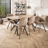 Eetkamerstoelen - Set van 4 eetkamerstoelen Riviera Rich champagne draaibaar - Dimehouse