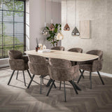Eetkamerstoelen - Set van 2 Moderne eetkamerstoelen Luma Hoven Rich Taupe - Dimehouse