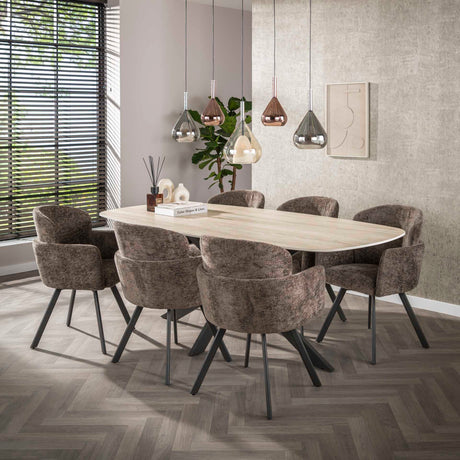 Eetkamerstoelen - Set van 2 Moderne eetkamerstoelen Luma Hoven Rich Taupe - Dimehouse