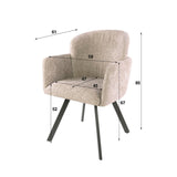 Eetkamerstoelen - Set van 2 Moderne eetkamerstoelen Luma Hoven Rich Zand - Dimehouse