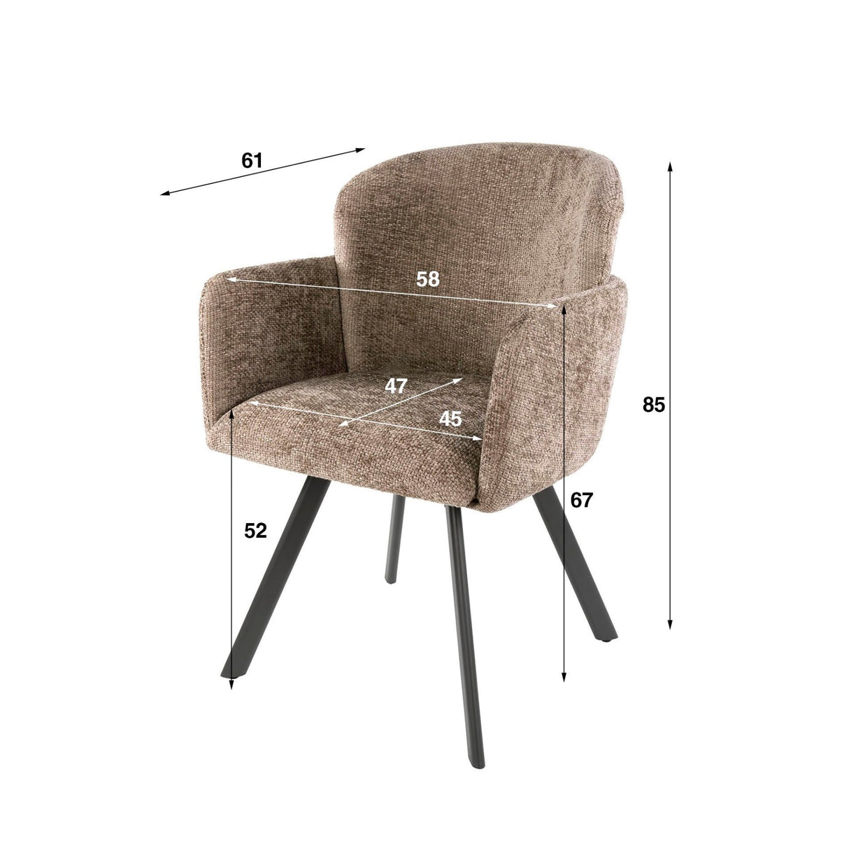 Eetkamerstoelen - Set van 2 Moderne eetkamerstoelen Luma Hoven Rich Champagne - Dimehouse