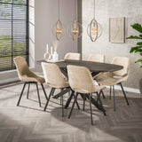 Eetkamerstoelen - Set van 4 Eetkamerstoelen Avero draaibaar Jaroq zand - Dimehouse