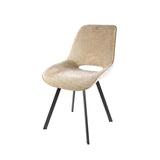 Eetkamerstoelen - Set van 4 Eetkamerstoelen Avero draaibaar Jaroq zand - Dimehouse