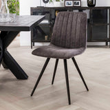 Eetkamerstoelen - Eetkamerstoel Sadie Velvet Grijs - Zonder Armleuningen - Dimehouse
