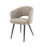 Eetkamerstoelen - Moderne Eetkamerstoel Zand Cargo Bouclé Stof - Dimehouse