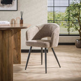 Eetkamerstoelen - Moderne Eetkamerstoel Zand Cargo Tissee Stof - Dimehouse