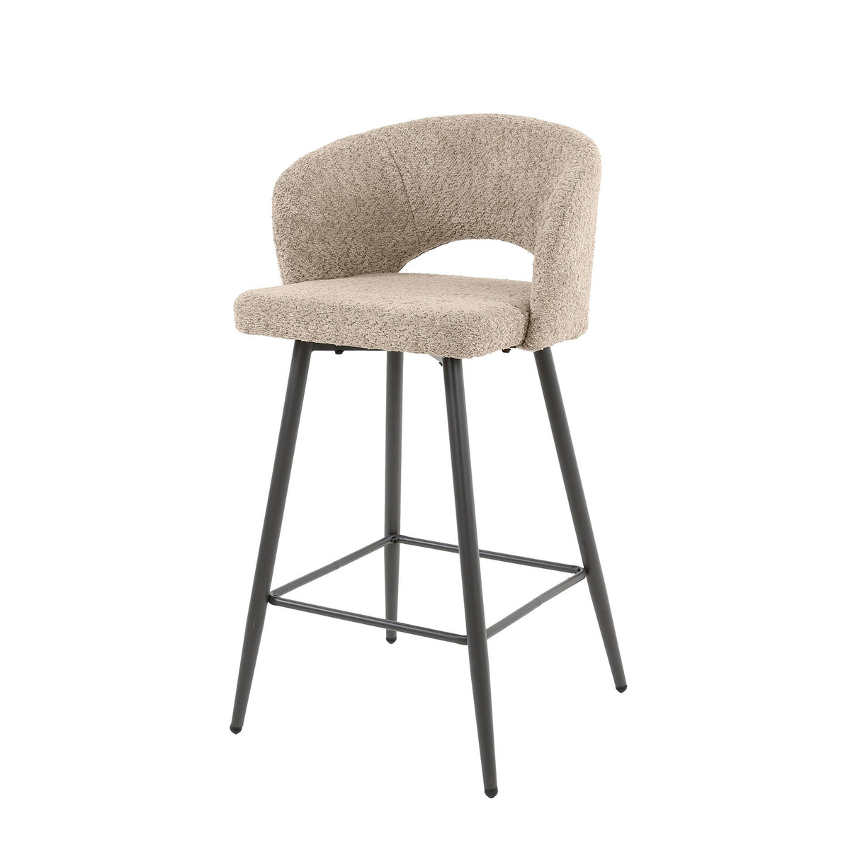 Set mit 2 Barhockern Alba Bouclé Sand