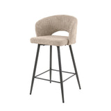 Set mit 2 Barhockern Alba Bouclé Sand