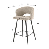 Set mit 2 Barhockern Alba Bouclé Sand