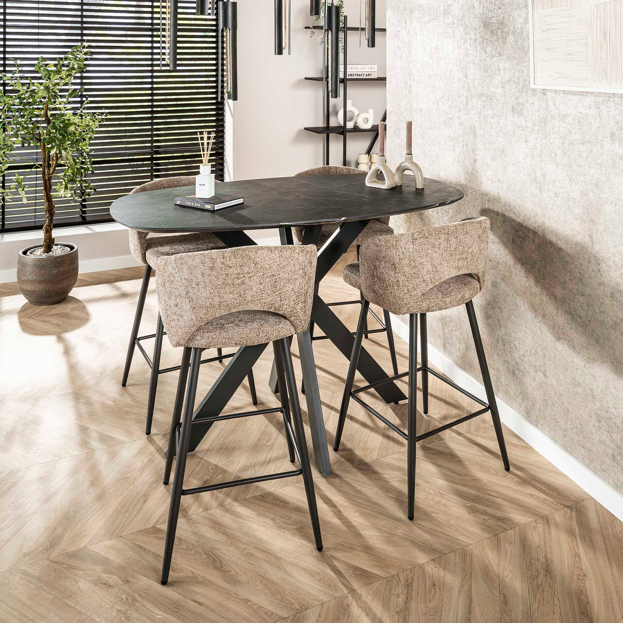 Set mit 2 Barhockern Alba Tissee Cargo Sand