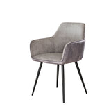 Eetkamerstoelen - Eetkamerstoel Rivo Rib Rock Zilver Ribstof Zitting - Dimehouse
