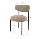 Eetkamerstoel - Set van 2 eetkamerstoelen rond bouclé zand - bruin Aero - Dimehouse