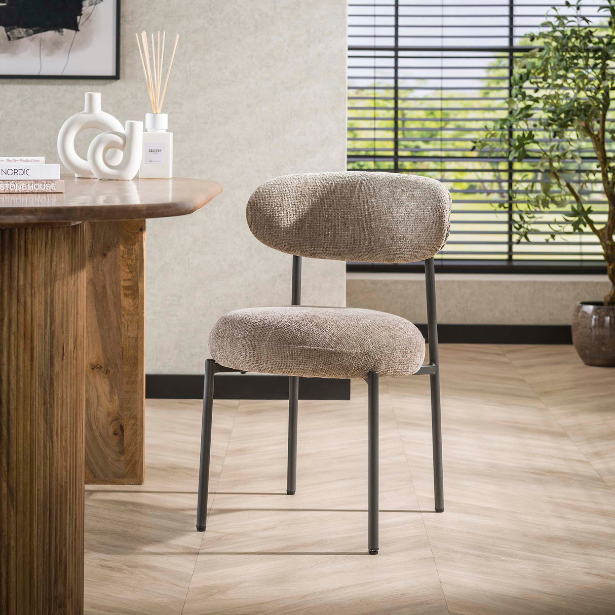 Eetkamerstoelen - Set van 2 eetkamerstoelen Aero Tissee Cargo Zand - Dimehouse
