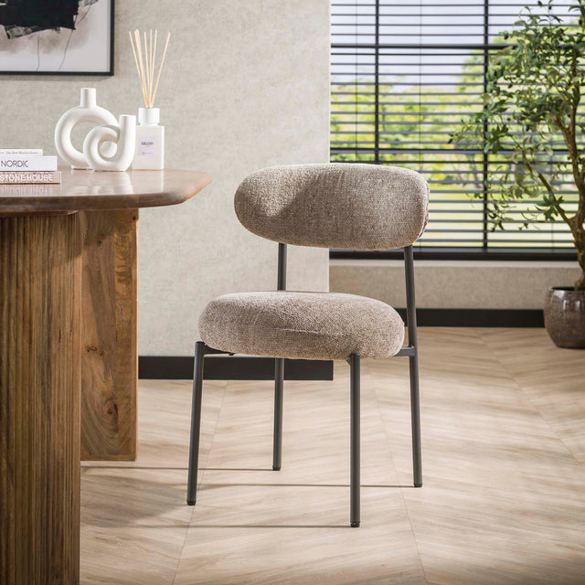 Eetkamerstoelen - Set van 2 eetkamerstoelen Aero Tissee Cargo Zand - Dimehouse