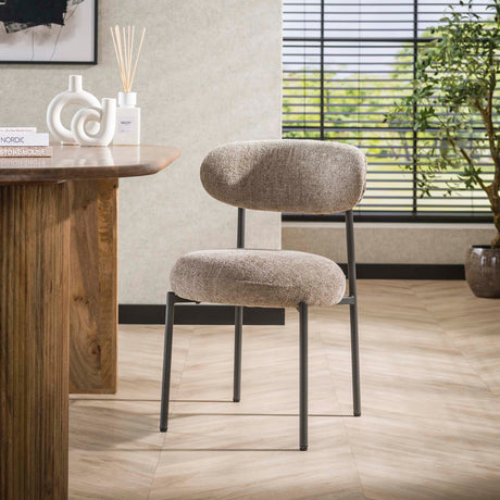 Eetkamerstoelen - Eetkamerstoel Aero Tissee Cargo Tissee Stof Zand - Dimehouse