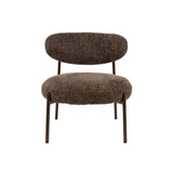 Fauteuils - Ronde Scandinavische fauteuil bruin gemêleerde stof Nova - Dimehouse