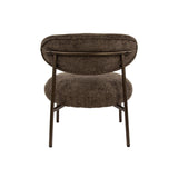 Fauteuils - Ronde Scandinavische fauteuil bruin gemêleerde stof Nova - Dimehouse