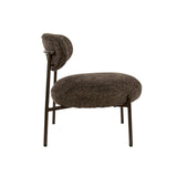Fauteuils - Ronde Scandinavische fauteuil bruin gemêleerde stof Nova - Dimehouse