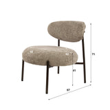 Fauteuils - Ronde Scandinavische fauteuil beige gemêleerde stof Nova - Dimehouse