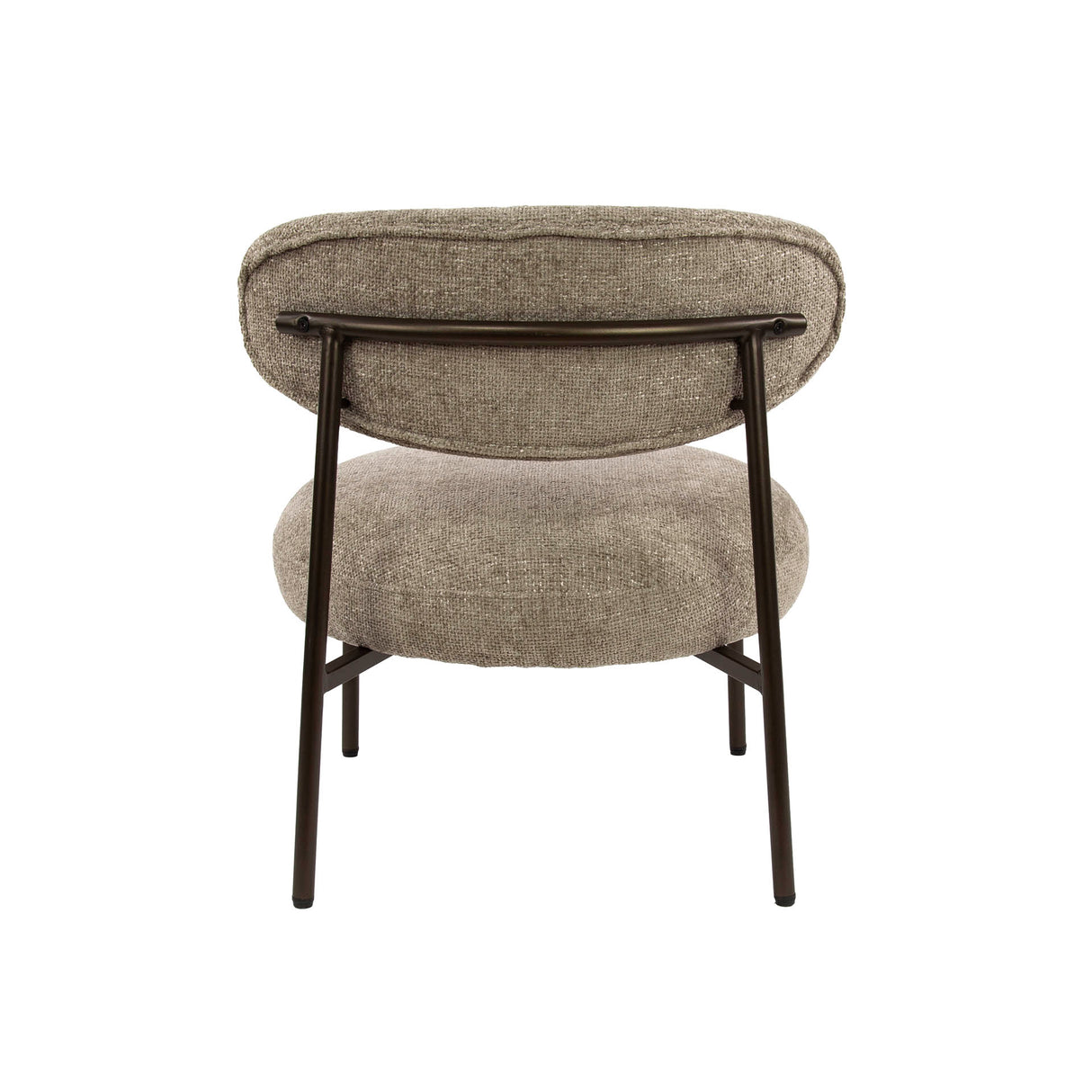 Fauteuils - Ronde Scandinavische fauteuil beige gemêleerde stof Nova - Dimehouse