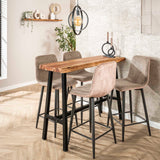 Set mit 2 Barhockern Lento Rib Rock Sand