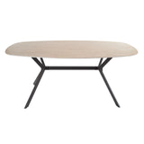 Eettafels - Eettafel Jimi Deens Ovaal Keramiek Travertinlook 180 cm - Dimehouse