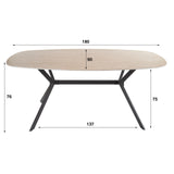 Eettafels - Eettafel Jimi Deens Ovaal Keramiek Travertinlook 180 cm - Dimehouse