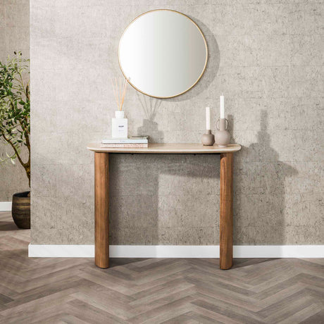 Kaptafels - Kaptafel Jimi Curvo Keramiek Travertine 100 cm - Dimehouse