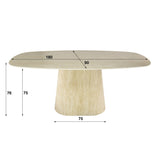 Eettafels - Moderne Eettafel Archon Keramiek Travertin 180 cm - Dimehouse